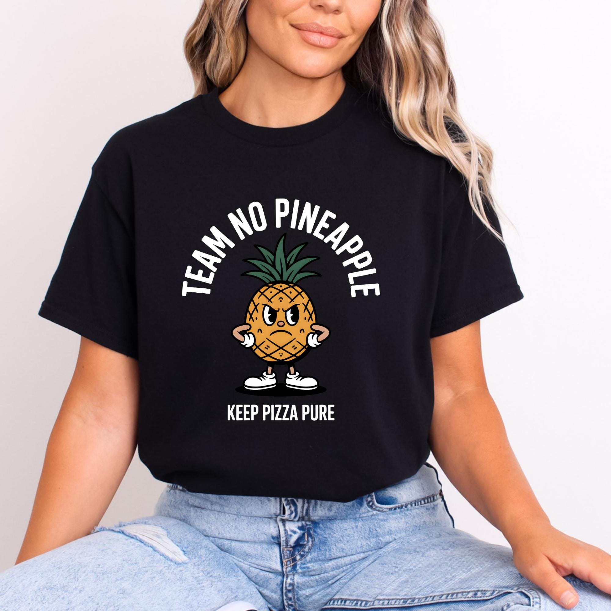 Funny Pineapple Pizza T-Shirt - Team No Pineapple