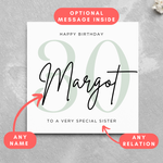 Load image into Gallery viewer, Personalised 30th Birthday Card Name Card
