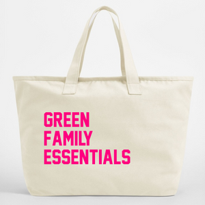 Custom Text Oversized Canvas Tote Bag Family Essentials