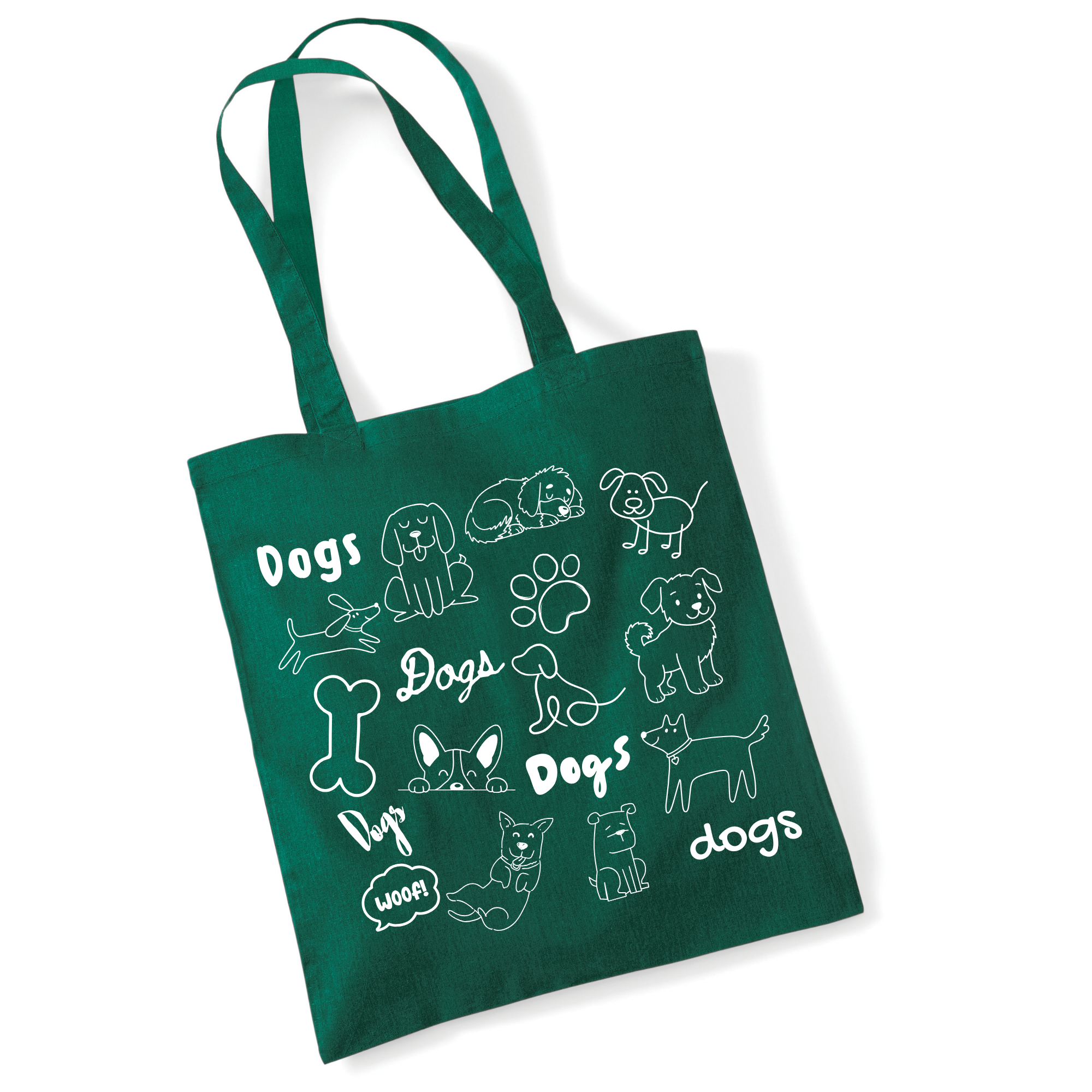 Dog Doodle Tote Bag UK | Cotton Reusable Shopper | Dog Lover Gift