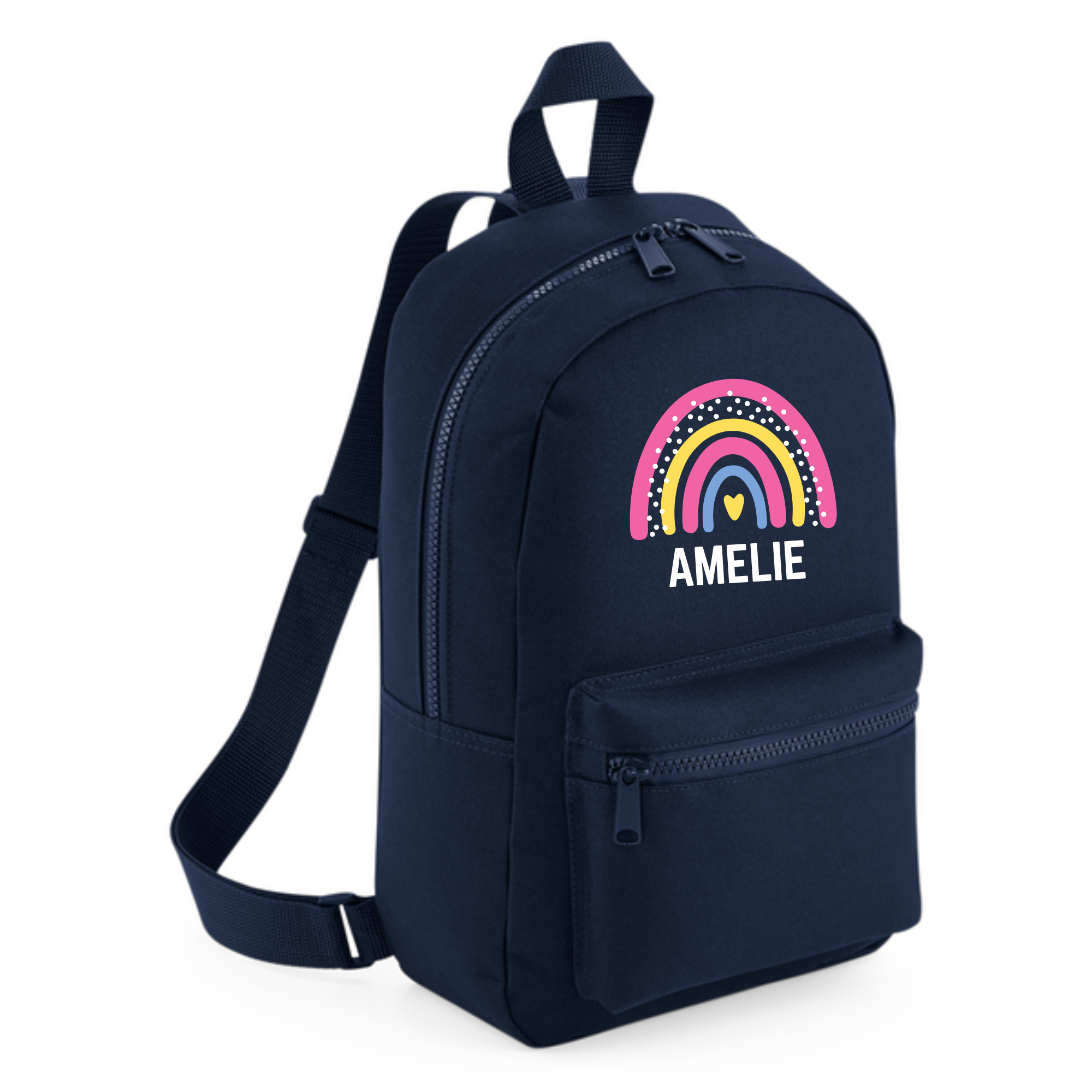 Personalised Rainbow Name Mini Backpack – 12 Colours