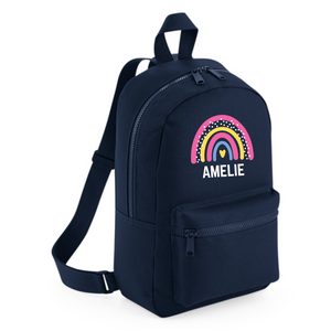 Personalised Rainbow Name Mini Backpack – 12 Colours