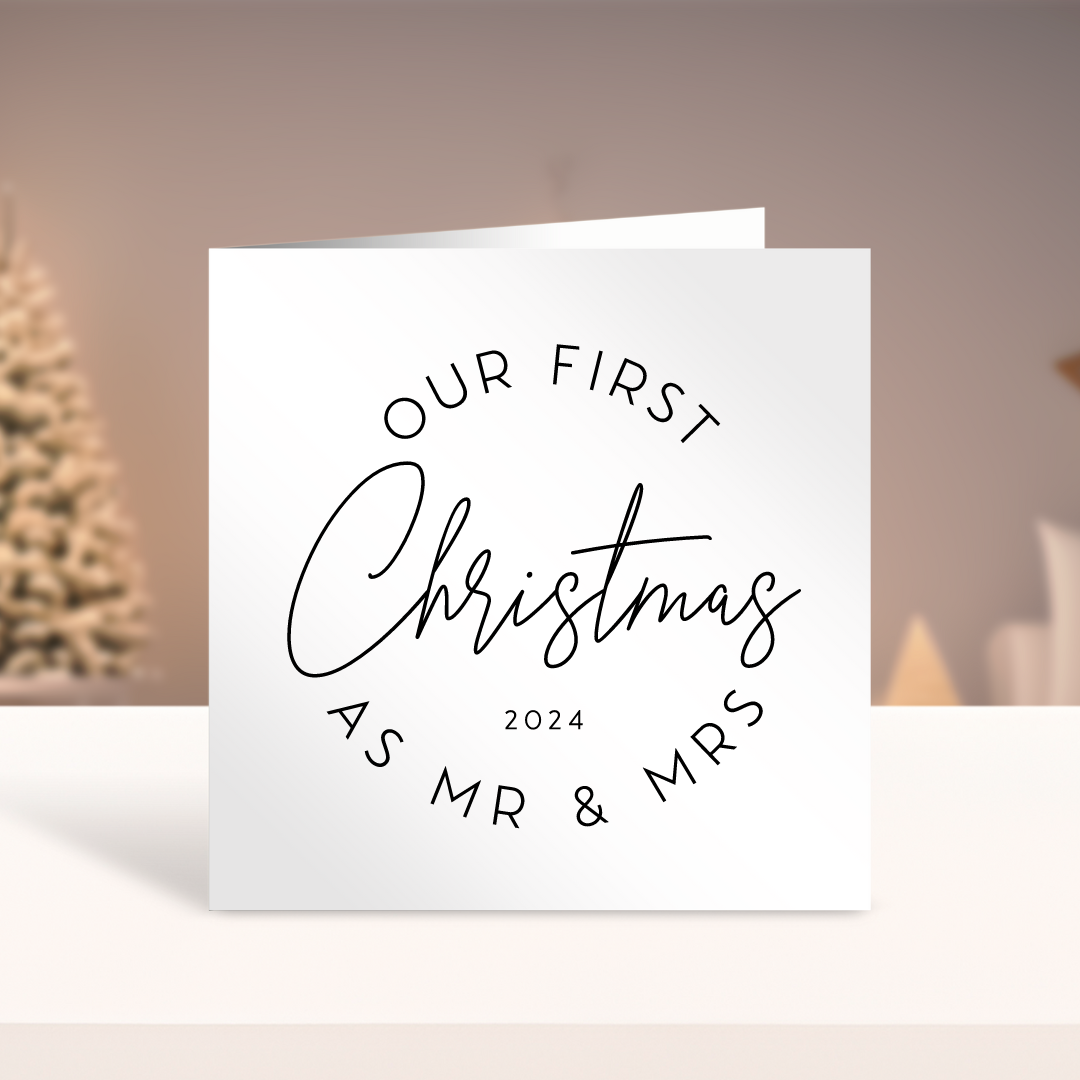 First Christmas As Mr And Mrs 2024 Christmas Greeting Card