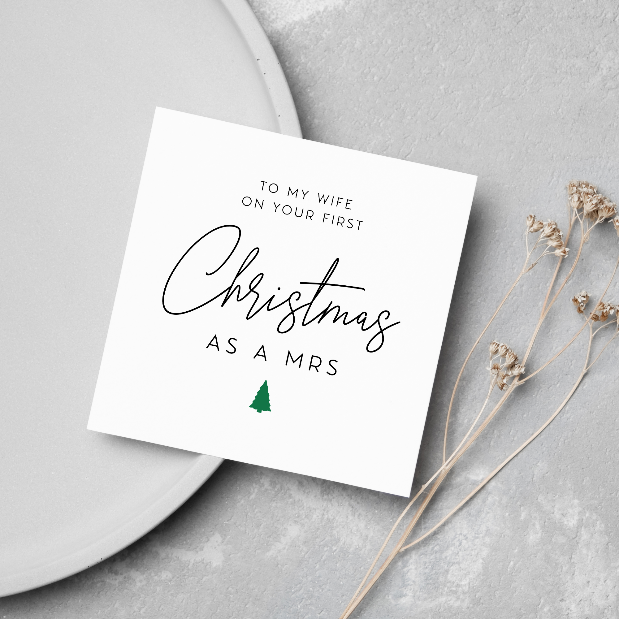 Wife First Christmas As Mrs Greeting Card