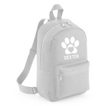 Load image into Gallery viewer, a gray backpack with a white dog paw on it
