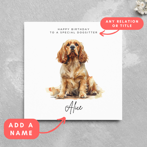 Personalised Cocker Spaniel Recipient Name Birthday Greeting Card