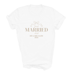 Load image into Gallery viewer, Just Married Club Personalised T-Shirt, Matching Newlywed Couple Honeymoon Tee
