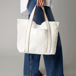 Load image into Gallery viewer, Personalised Initial Tote Bag Embroidered Canvas Work Travel Bag Gym Courtside
