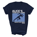 Load image into Gallery viewer, Personalised Running Marathon Support Crew T-Shirt | Custom Team Name and Location Retro Running Tee
