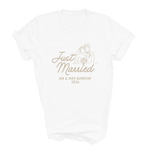 Load image into Gallery viewer, Just Married Personalised T-Shirts, Matching Newlywed Couple Honeymoon Tees
