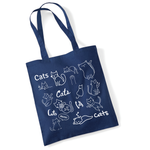 Load image into Gallery viewer, Cat Doodle Tote Bag UK | Cotton Reusable Shopper | Cat Lover Gift
