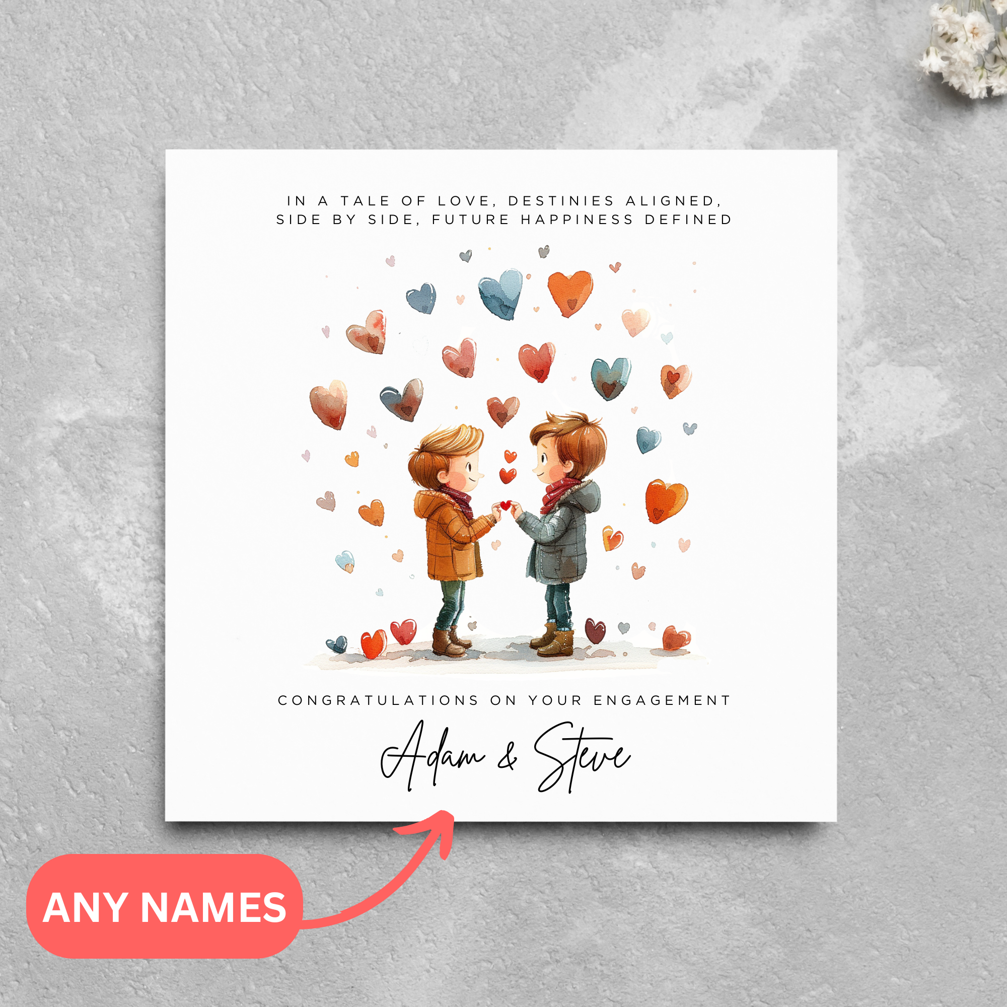 Personalised Engagement Card Congratulations On Your Engagement Same Sex Male Couple