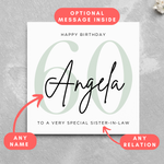 Load image into Gallery viewer, Personalised 60th Birthday Card Name Card
