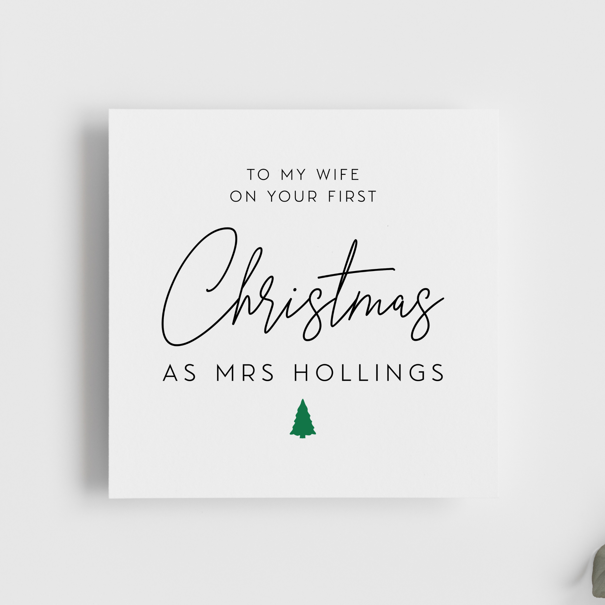 Wife First Christmas As Mrs Personalised New Surname Greeting Card
