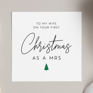 Wife First Christmas As Mrs Greeting Card