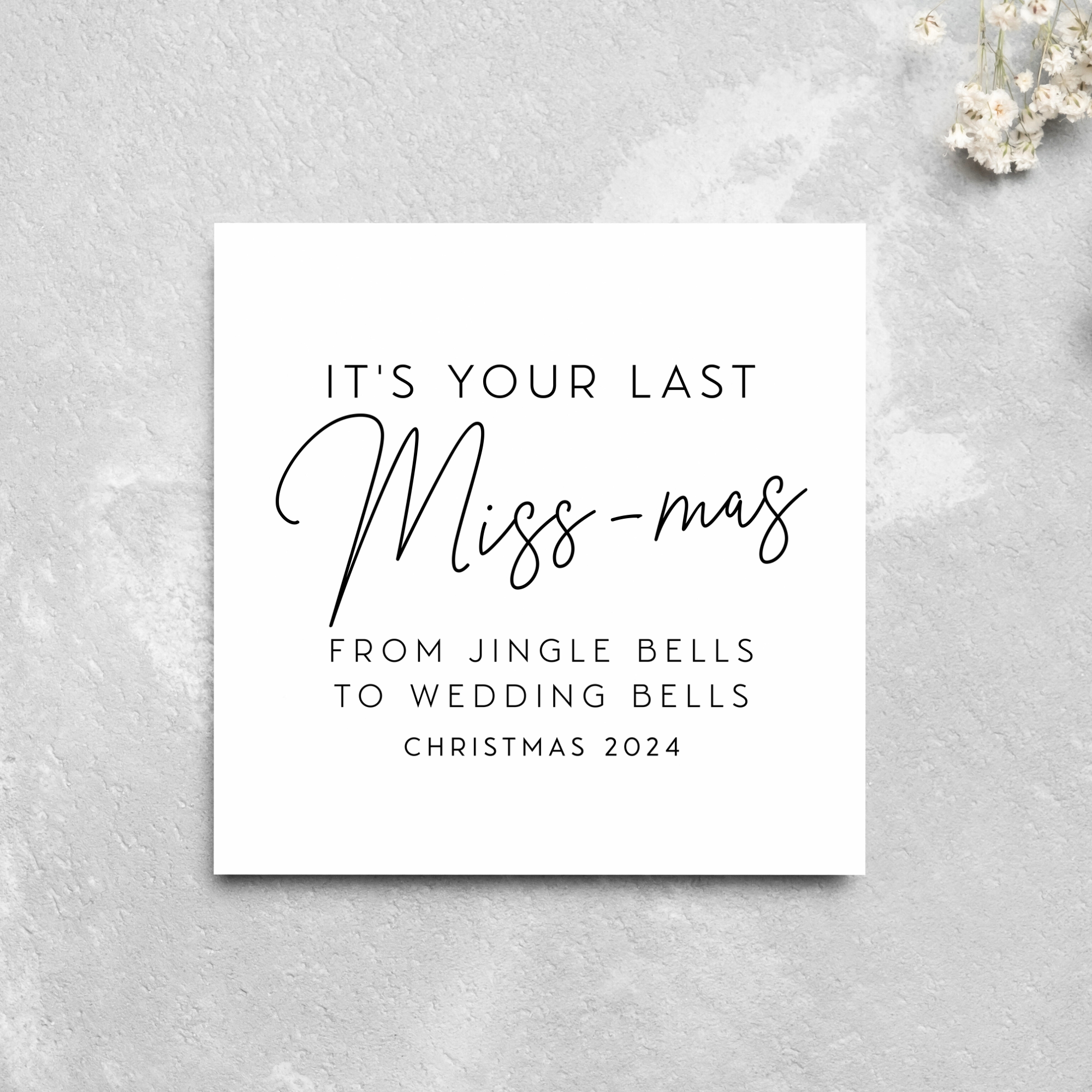 Last Miss-Mas 2025 Bride To Be Christmas Card