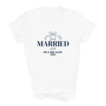 Load image into Gallery viewer, Just Married Club Personalised T-Shirt, Matching Newlywed Couple Honeymoon Tee
