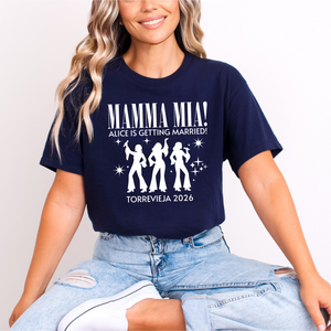 Personalised Hen Party Tshirts Mamma Mia Bridal Party Shirts (Navy)