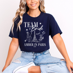Load image into Gallery viewer, Personalised &#39;In Paris&#39; Hen Party T-Shirts - Navy
