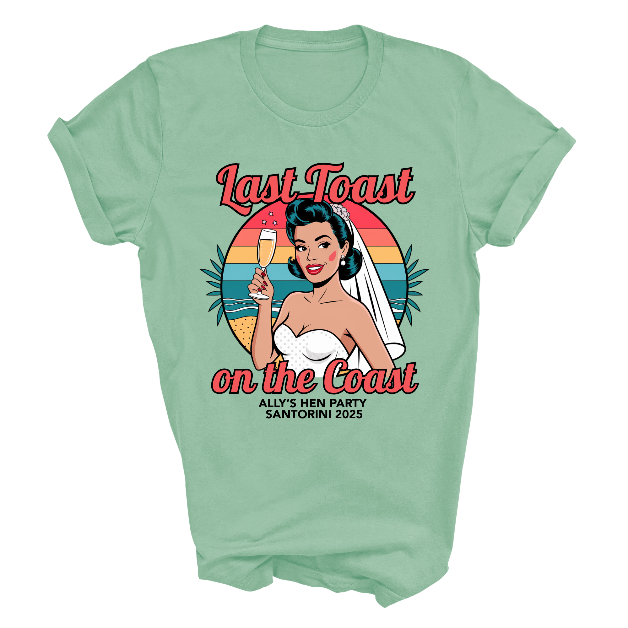 Last Toast On The Coast Hen Party Personalised Tshirts Bachelorette