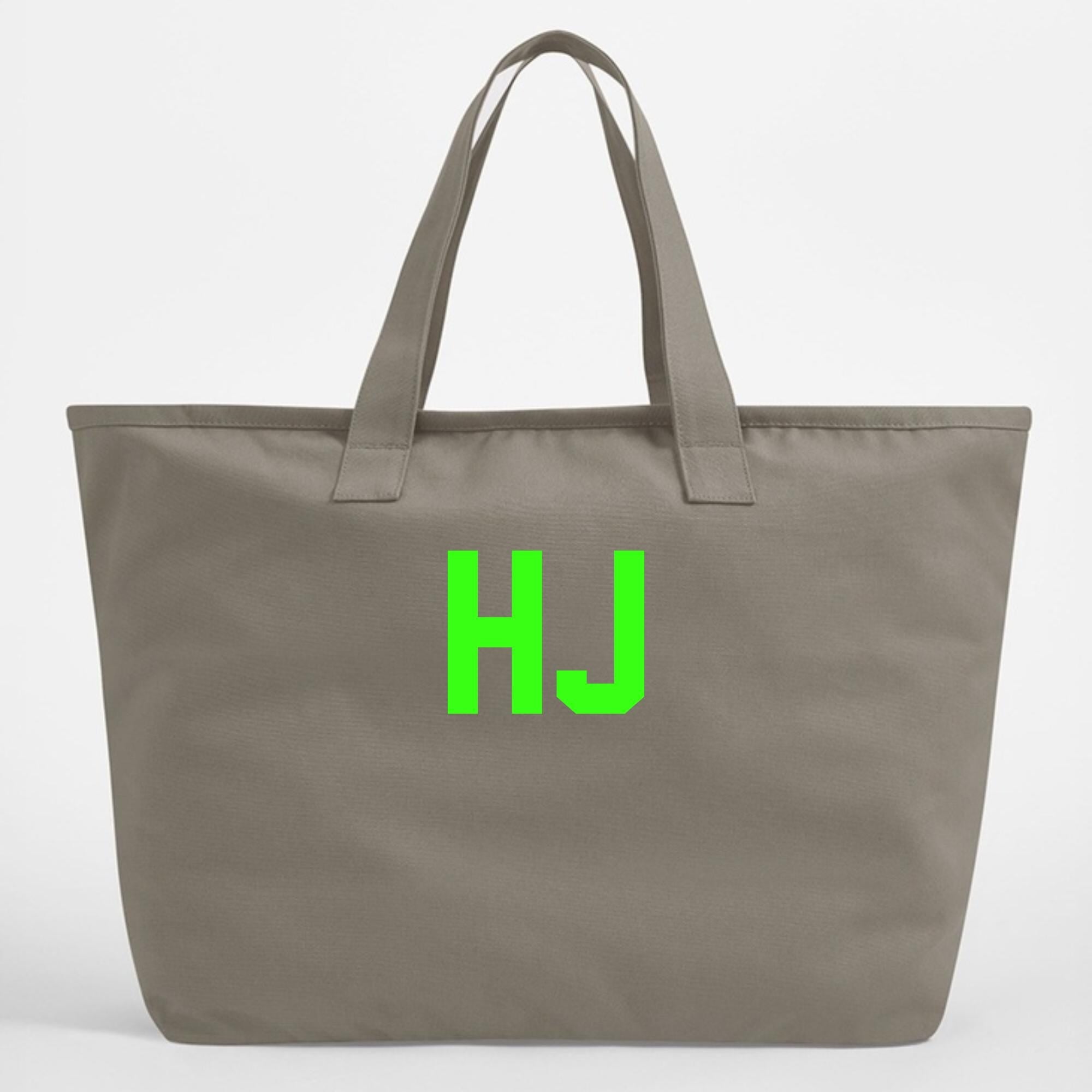 Personalised Initials Oversized Canvas Tote Bag