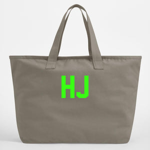 Personalised Initials Oversized Canvas Tote Bag