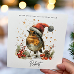 Load image into Gallery viewer, Personalised Robin Redbreast Christmas Card Greeting Card
