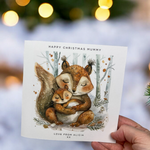 Load image into Gallery viewer, Personalised Squirrel Mummy Christmas Card From Child Children
