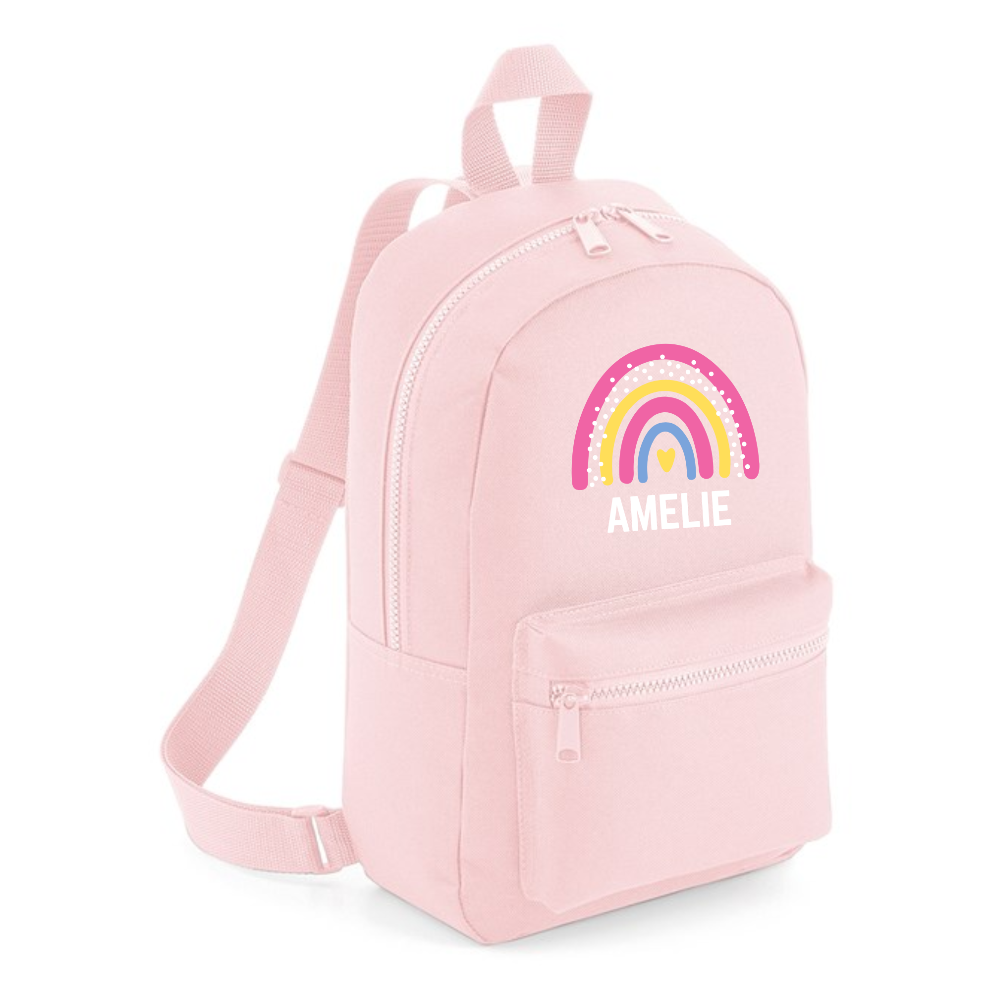 Personalised Rainbow Name Mini Backpack – 12 Colours
