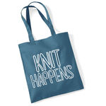 Load image into Gallery viewer, Knit Happens Tote Bag Funny Knitting Tote
