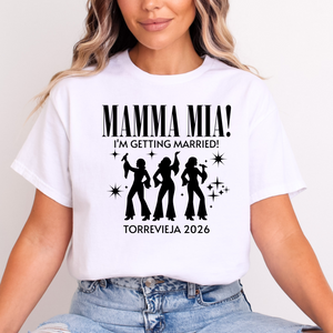 Personalised Hen Party Tshirts Mamma Mia Bridal Party Shirts (Sand)