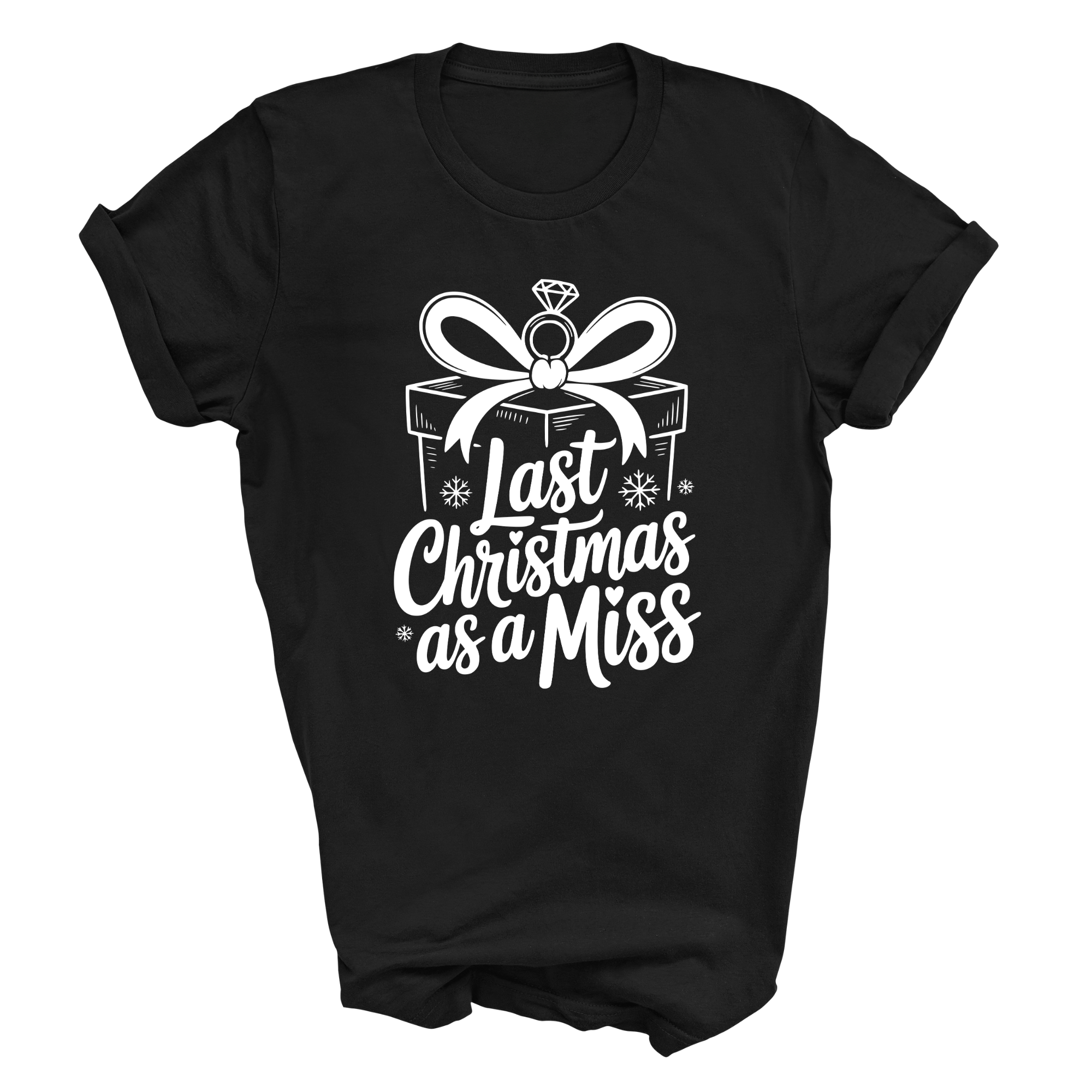 Last Christmas As A Miss T-Shirt Ladies Festive Bride-to-Be T-Shirt