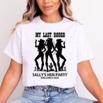 Load image into Gallery viewer, Personalised Last Rodeo Hen Party T-Shirts – Western Bridal Party Shirts (Black)
