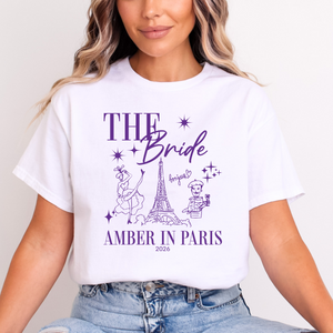Personalised 'In Paris' Hen Party T-Shirts - Purple