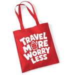 Load image into Gallery viewer, Travel More Worry Less Lightweight Cotton Tote Bag
