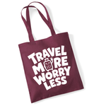 Load image into Gallery viewer, Travel More Worry Less Lightweight Cotton Tote Bag

