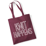Load image into Gallery viewer, Knit Happens Tote Bag Funny Knitting Tote
