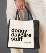 Load image into Gallery viewer, Personalised Doggy Daycare Stuff Bag – Custom Jute Tote for Pet Essentials, Puppy Storage Bag
