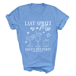 Load image into Gallery viewer, Last Spritz As A Miss Personalised Hen Party T-Shirts Blue
