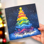 Load image into Gallery viewer, Rainbow Tree Christmas Card, Inclusive Card, Queer Card Pride, LGBTQIA+
