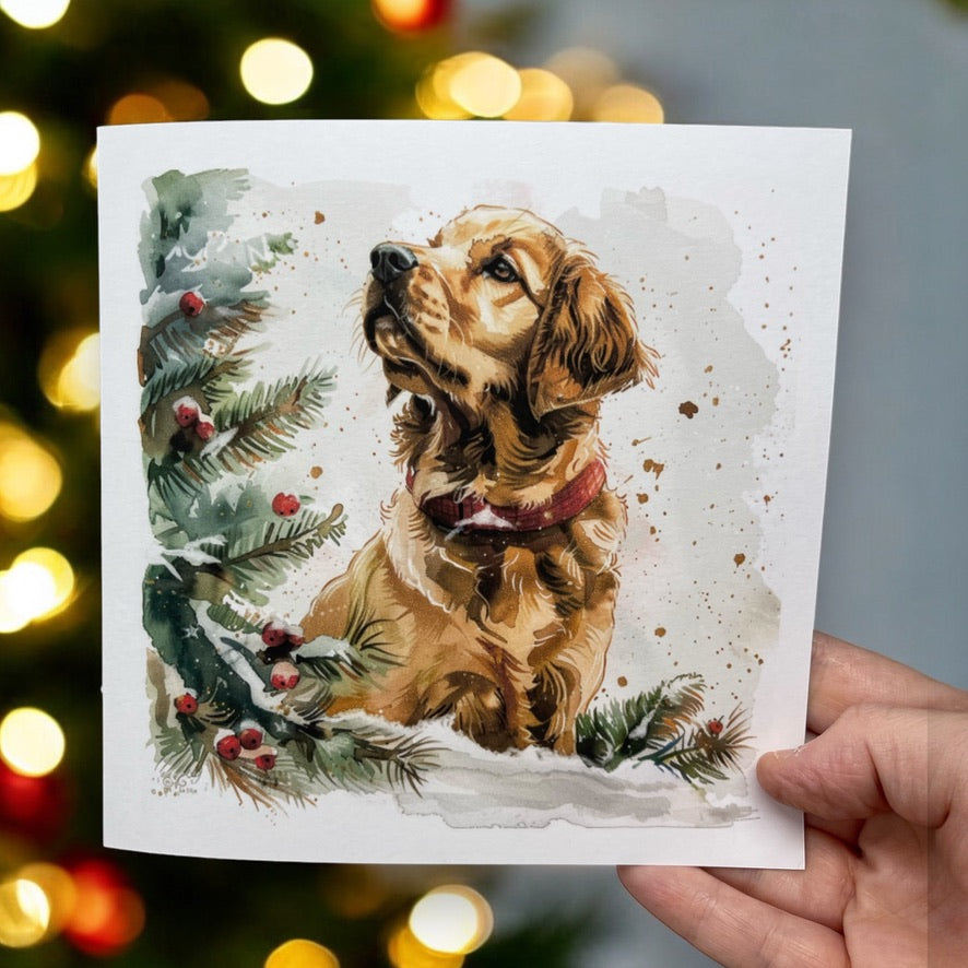 Labrador Dog Christmas Card, Card For Dog Owner