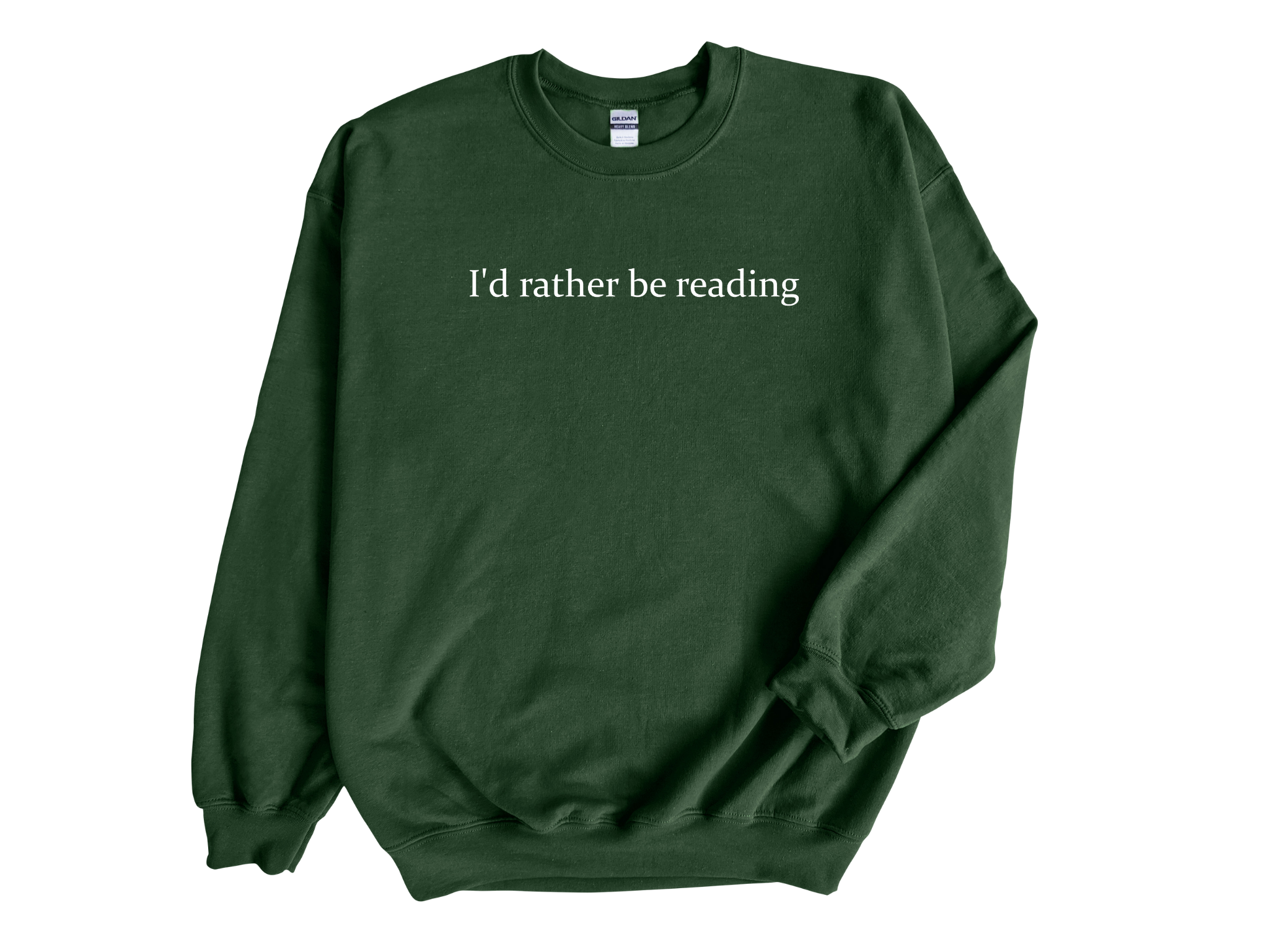 I’d Rather Be Reading Embroidered Sweatshirt – Book Lover Gift, Unisex Jumper
