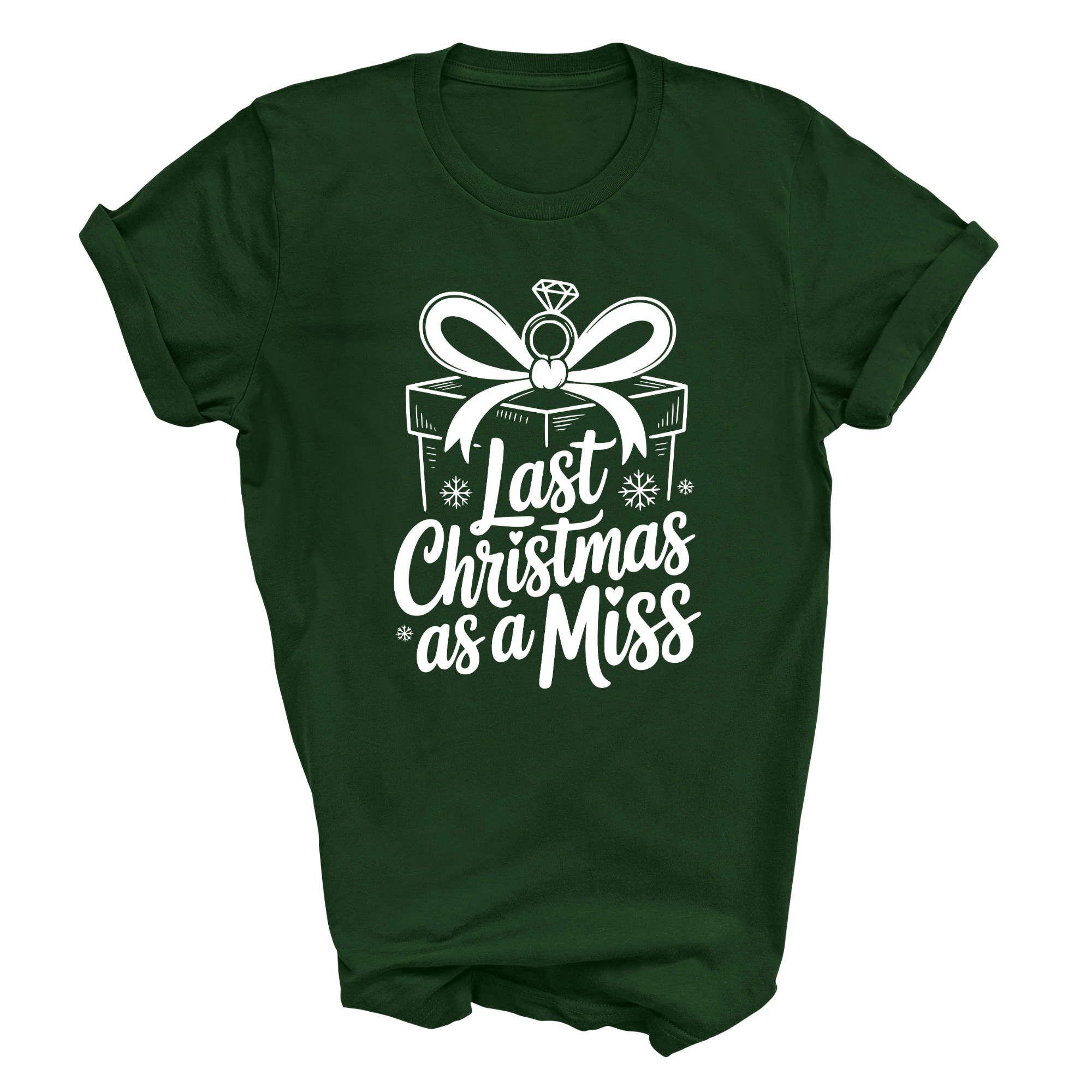 Last Christmas As A Miss T-Shirt Ladies Festive Bride-to-Be T-Shirt