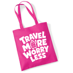 Load image into Gallery viewer, Travel More Worry Less Lightweight Cotton Tote Bag
