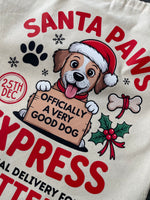 Load image into Gallery viewer, Personalised Dog Christmas Sack – Custom Name Recycled Cotton Gift Bag

