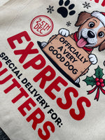 Load image into Gallery viewer, Personalised Dog Christmas Sack – Custom Name Recycled Cotton Gift Bag

