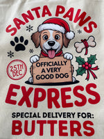 Load image into Gallery viewer, Personalised Dog Christmas Sack – Custom Name Recycled Cotton Gift Bag
