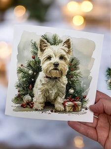 Westie Dog Christmas Card, Card For Dog Owner