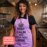 Load image into Gallery viewer, Personalised Keep Calm Bib Apron, Custom Text Apron
