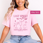 Load image into Gallery viewer, Last Spritz As A Miss Personalised Hen Party T-Shirts Light Pink

